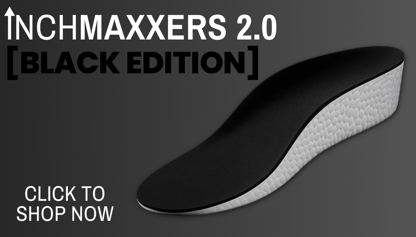 black Inchmaxxers 2.0 - Height Increasing Insoles on dark background