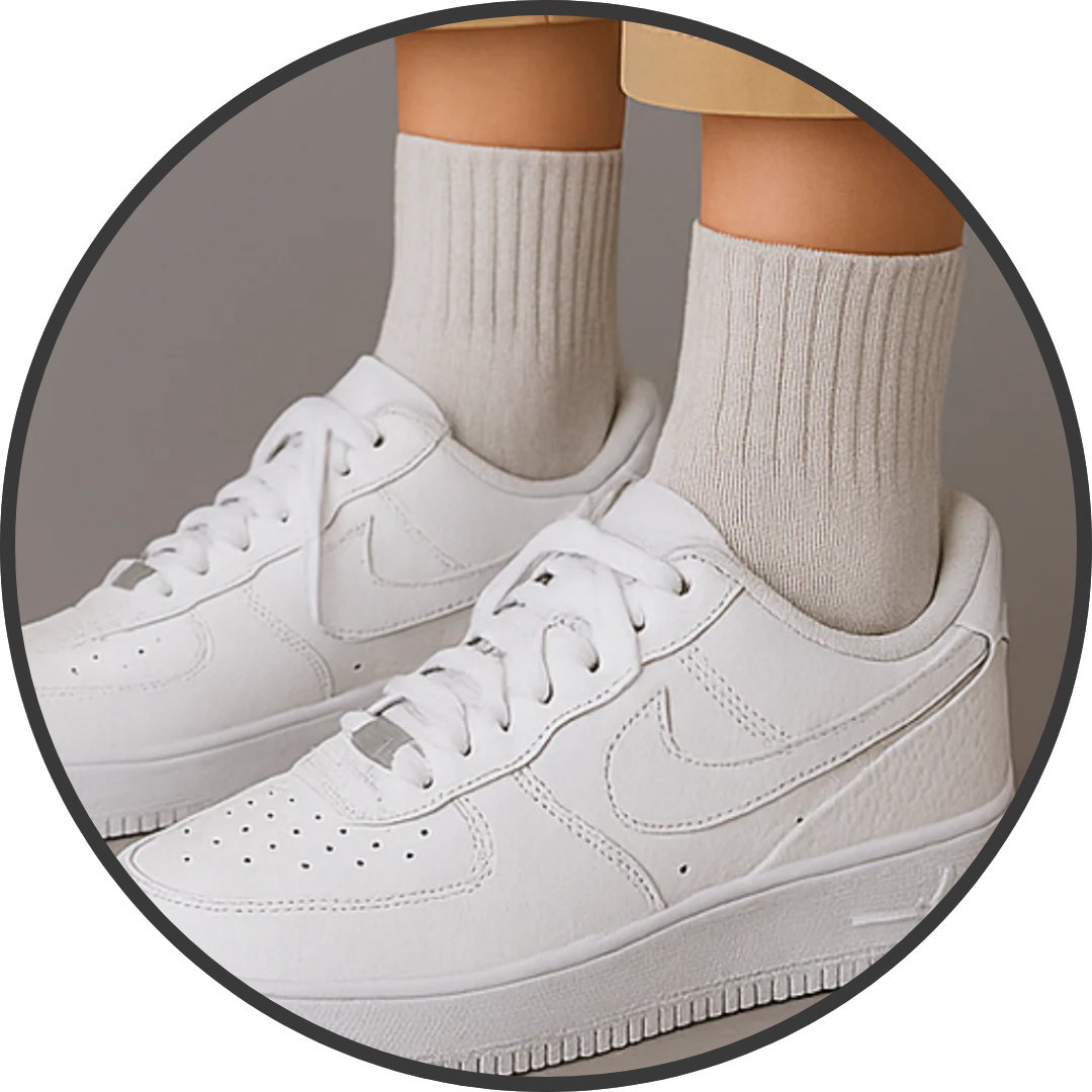 Inchmaxxers 2.0 - Height Increasing Insoles in white nike shoes
