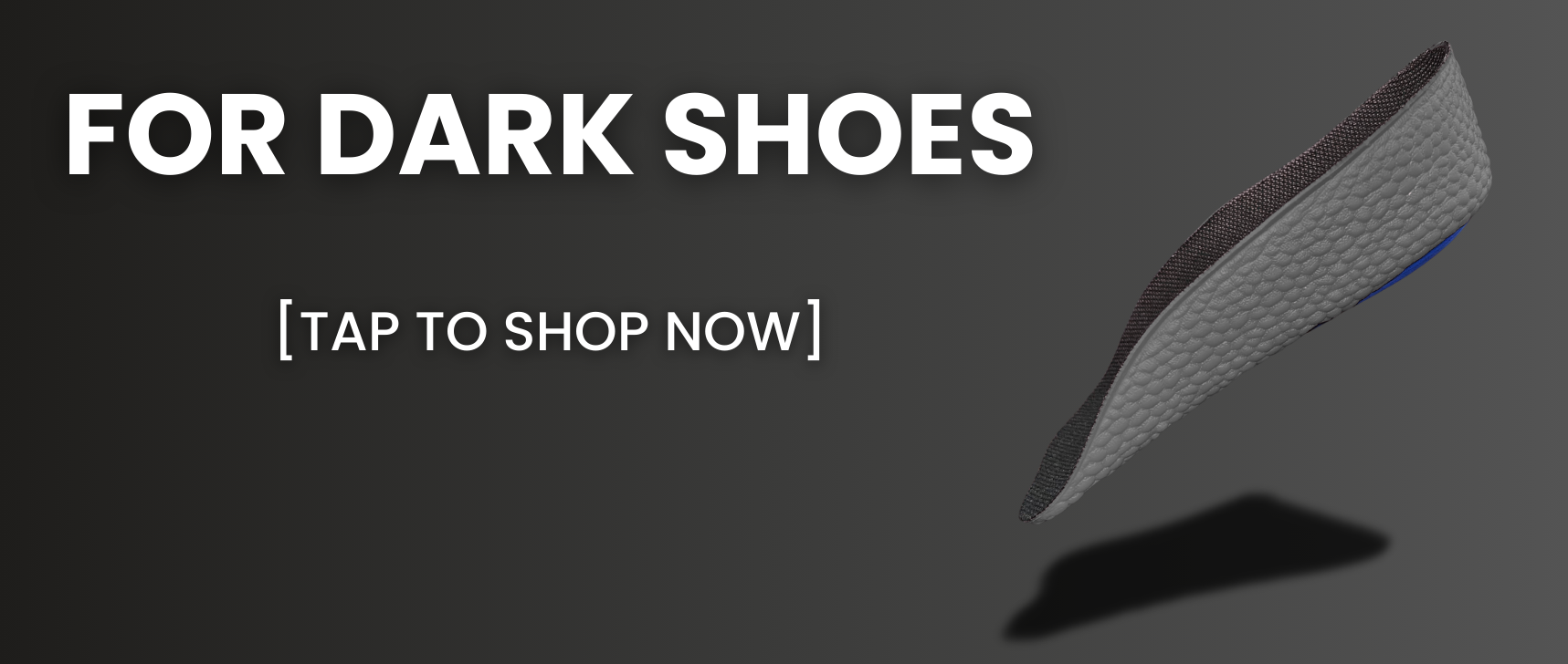 Black Inchmaxxers 2.0 height boosting insoles on dark grey background with text "FOR LIGHT SHOES" and "TAP TO SHOP NOW".